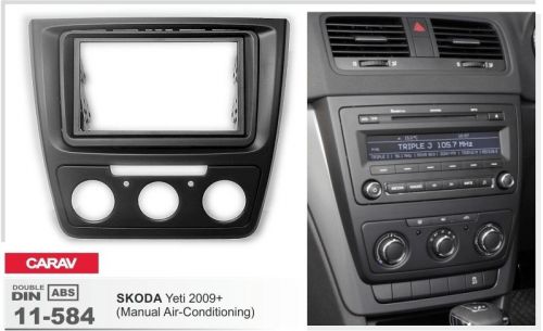 Carav 11-584 2-din car radio dash kit panel for skoda yeti 2009+ manual a/c