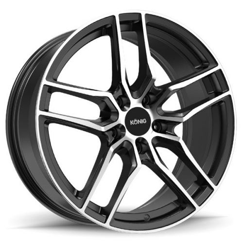 4-new konig 49mb intention 16x7.5 5x114.3  black/machined wheels rims