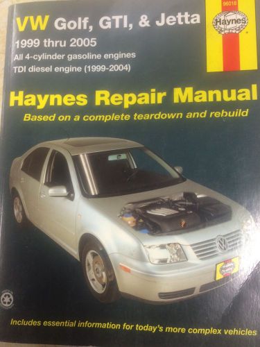Haynes 96018 repair manual vw golf, gti &amp; jetta 1999 thru 2005