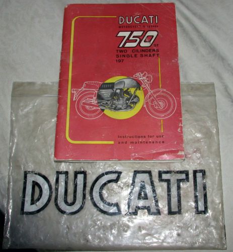 1972 ducati 750 gt 2 cylinder motorcycle oem manual - 1st issue w/pullout *rare*