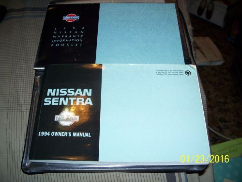 Owners manual&amp;warranty book for a 1994 nissan sentra with vinyl case