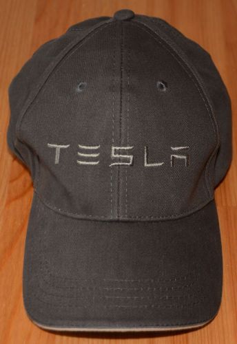 Official tesla motors name embroidered hat gray grey adjustable electric car