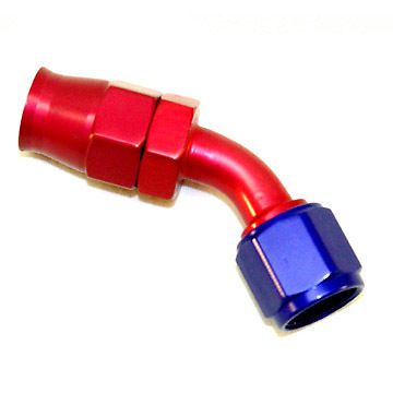 An fitting to ss line 45° adaptor, -10 red blue -10an