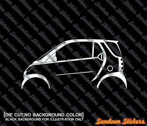 2x car silhouette stickers - for smart fortwo city coupe w450 (2002-2007)