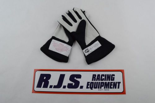 Rjs racing equipment sfi 3.3/1 1 layer nomex racing gloves black xs 20213-xs