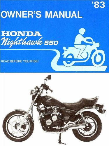 1983 honda cb550 nighthawk 550 motorcycle owners manual -cb 550-cb550