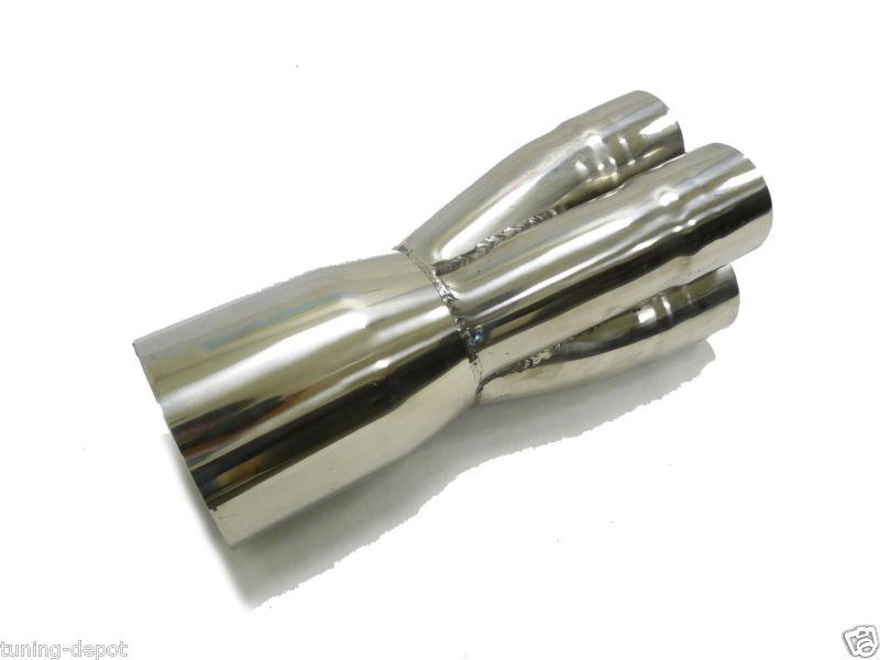 Obx stainless 4-1 merge collector exhaust 2.50" od  5.00" od 12.00" length 