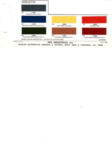 1970 chevrolet corvette 70 paint chips ditzler 3