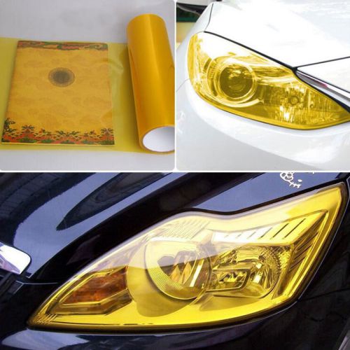 12&#034;x39&#034;yellow tint vinyl film sticker headlight fog/tail light overlay protector