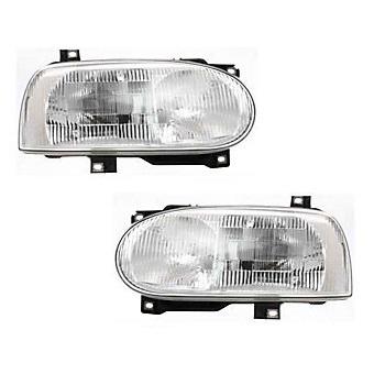Headlight headlamp pair set drivers+passengers side left+right (dual bulb type)