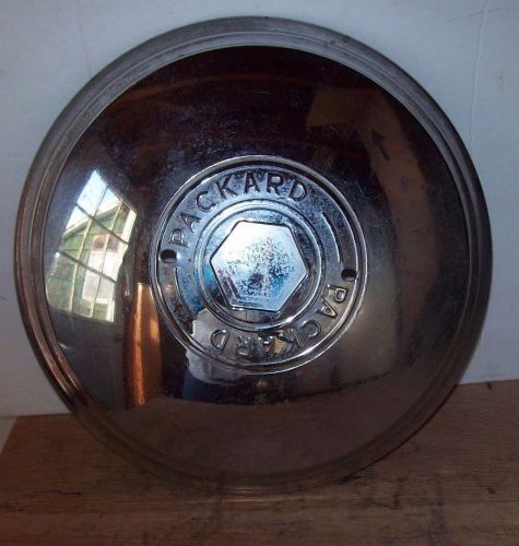Vintage used packard car automobile metal chrome hubcap cover part