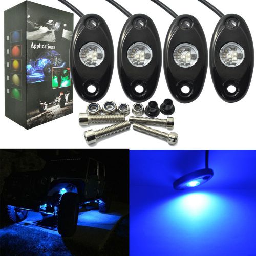 4x cree led rock blue light jeep atv 4x4 off-road truck trail fender lighting