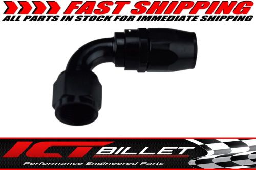 90 degree -12an swivel hose end full flow steel braided black 12 an