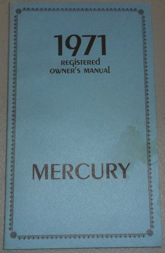 1971 mercury full size monterey marquis owners manual