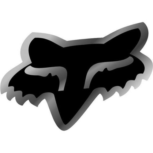 Black/chrome sz 7&#034; fox racing fox head chrome sticker - 14901-010-os