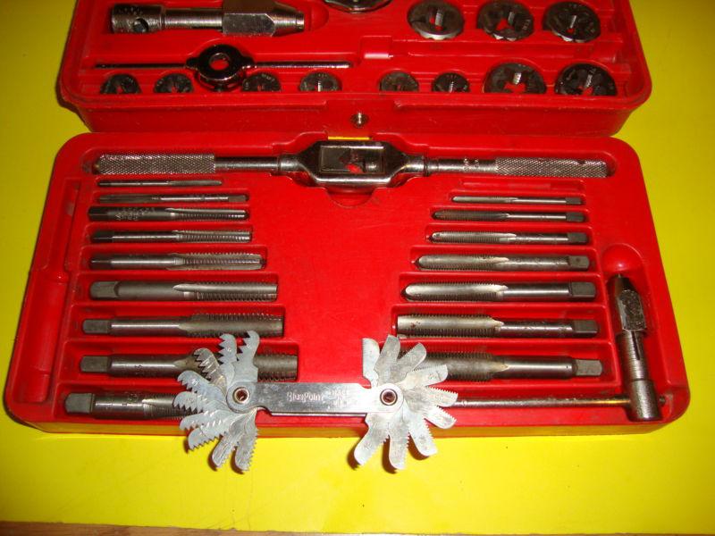 Vtg 39 Piece Snap-On/Blue Point Hand Tools Tap & Die Set w/ Original Plastic Box, US $0.99, image 2