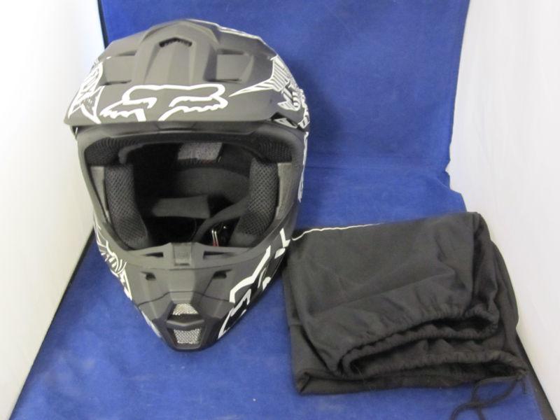 Fox racing v2 valkari motocross mx offroad helmet matte black size xl 