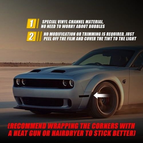 10X For 2015-2023 Challenger Smoke Tint Out Tail Light & Side Marker Decal Vinyl, US $17.99, image 4