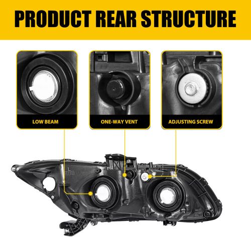 2pcs Headlights Bumper Lamps Black Housing Clear Lens For 2012-2015 Honda Civic, US $129.99, image 10