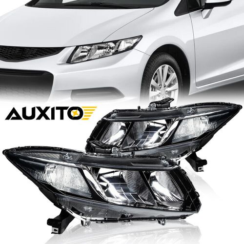 2pcs Headlights Bumper Lamps Black Housing Clear Lens For 2012-2015 Honda Civic, US $129.99, image 11