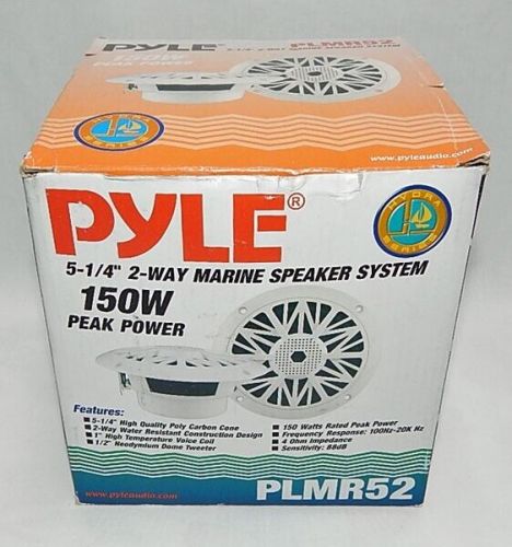 NEW IN OPEN BOX PYLE PLMR52 5.25" 150 WATT 2-WAY MARINE SPEAKERS, US $30.00, image 3