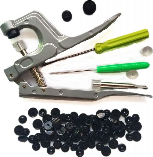 100 Complete Sets Black Snaps Plastic Hand-held Plier & 100, US $22.16, image 3