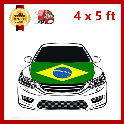 Brazil Flag Car Hood Cover Universal Size Elastic Polyester Patriot 4x5ft, US $19.99, image 4