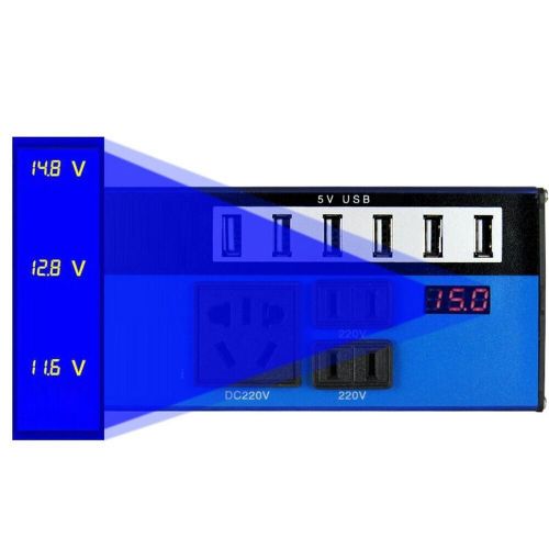 Car Converter Power Inverter 1500W DC12V/24V To DC110V/220V Converter Trip 6USB, US $28.03, image 3