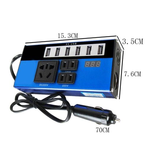 Car Converter Power Inverter 1500W DC12V/24V To DC110V/220V Converter Trip 6USB, US $28.03, image 6