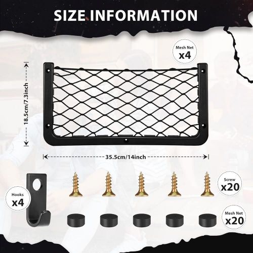 4 Pcs Storage Nets for Campervans, Elastic Trunk 38.5 * 18.5 CM ( 4 ), US $, image 3