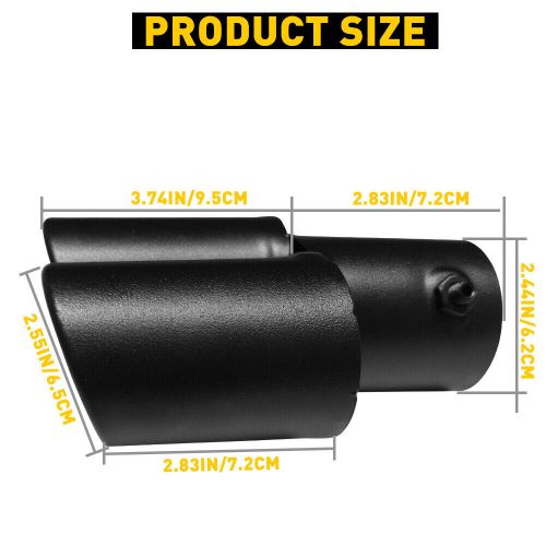 1.5-2.4" Outlet Exhaust Tip Muffler Tailpipe StainlessSteel Straight Cut Black N, US $14.99, image 6