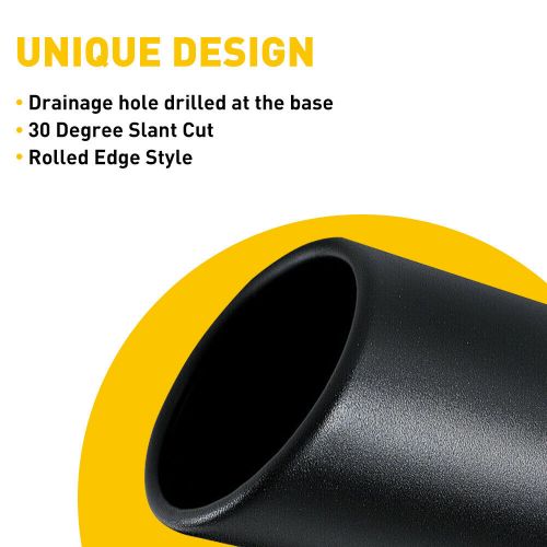 1.5-2.4" Outlet Exhaust Tip Muffler Tailpipe StainlessSteel Straight Cut Black N, US $14.99, image 19