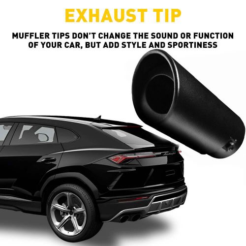 1.5-2.4" Outlet Exhaust Tip Muffler Tailpipe StainlessSteel Straight Cut Black N, US $14.99, image 21