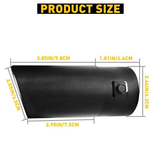 1.5-2.4" Outlet Exhaust Tip Muffler Tailpipe StainlessSteel Straight Cut Black N, US $14.99, image 24