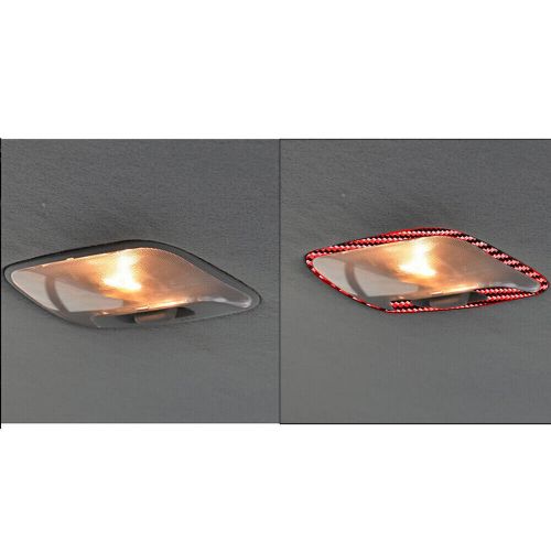 Red carbon fiber rear reading light panel cover trim for mitsubishi lancer 08-15
