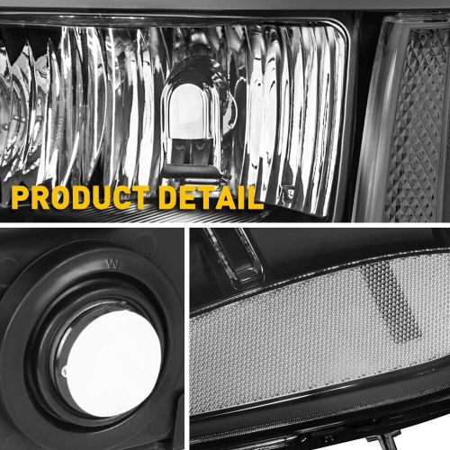 FIT FOR 2007-2014 GMC 1500 SIERRA 2500 3500 BLACK/CLEAR HEADLIGHT HEAD LAMPS NEW, US $81.99, image 2