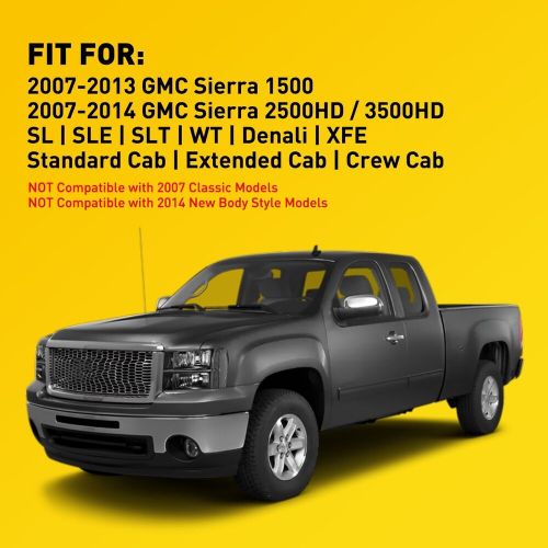 FIT FOR 2007-2014 GMC 1500 SIERRA 2500 3500 BLACK/CLEAR HEADLIGHT HEAD LAMPS NEW, US $81.99, image 5