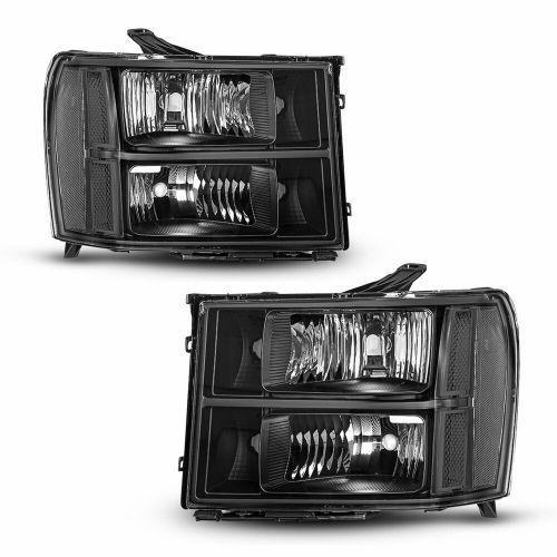 FIT FOR 2007-2014 GMC 1500 SIERRA 2500 3500 BLACK/CLEAR HEADLIGHT HEAD LAMPS NEW, US $81.99, image 12