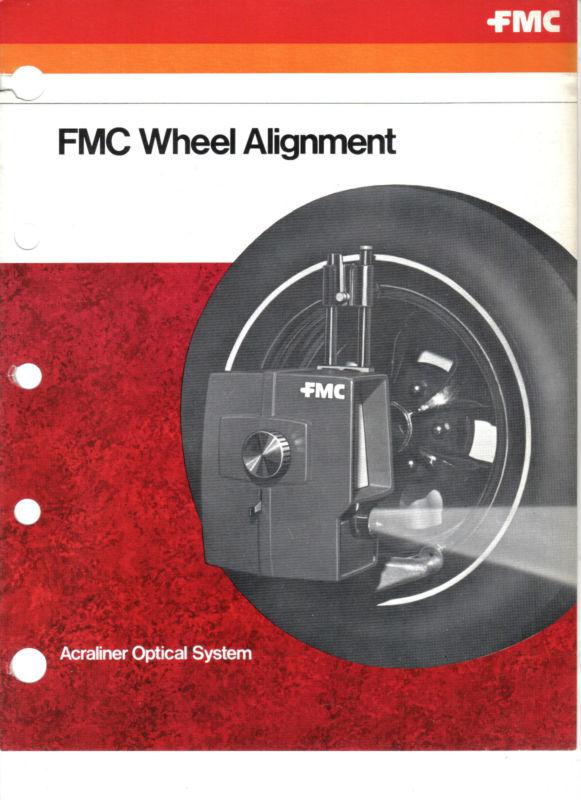 Fmc corp wheel alignment acraliner optical system brochure two pages 70´s years