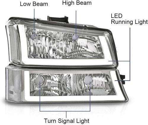 LED Headlight 2003-2006 Chevy Silverado 1500 2500 3500 HD Model/Fit 03-06 Avalan, US $138.99, image 2