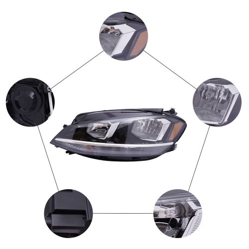 Headlight Lamp Halogen Driver Side LH Fits 2018 2019 2020 Volkswagen Golf & GTI, US $104.00, image 3