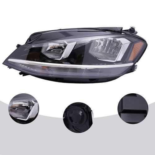 Headlight Lamp Halogen Driver Side LH Fits 2018 2019 2020 Volkswagen Golf & GTI, US $104.00, image 23