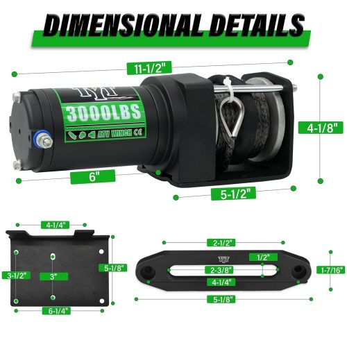 TYT 3000 lb ATV Winch, 12V DC Electric Winch with Wireless Remote and Wired S..., US $175.12, image 2