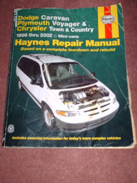 Used haynes pepair manual#30011 1996 thru 2002 mini vans