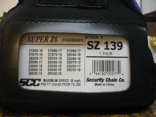 Security SCC Peerless Performance Truck SUV Super Z6 Snow Cable Chains SZ 139, US $45.00, image 2