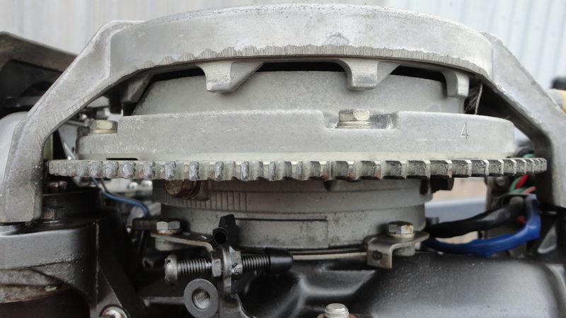 Used flywheel assy #7987m for 1989 mariner 40hp twin carb outboard motor 