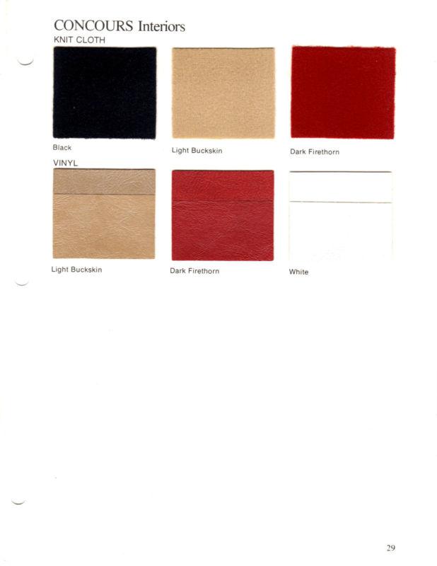 1977 chevrolet concours 77 original interior seat & fabric materials
