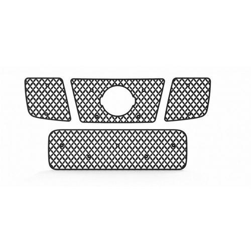 Nissan titan 04-07 diamond mesh black powdercoat truck grill insert add-on trim