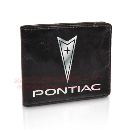 Pontiac logo black leather wallet, official licensed product + free gift