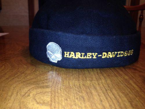 Harley Davidson Adjustable Skullcap Denim Embroidered Beanie - EUC!, US $15.00, image 2